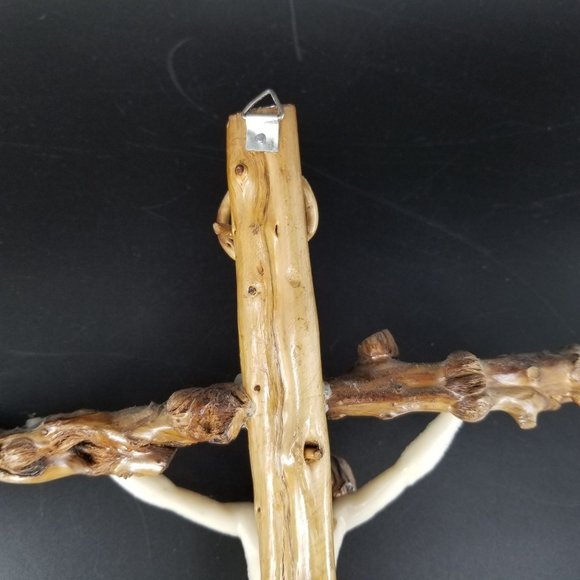 Handmade Wood Wall Cross Crucifix Stick Twig Plastic Jesus God Christ Rustic 15" - Picture 9 of 12